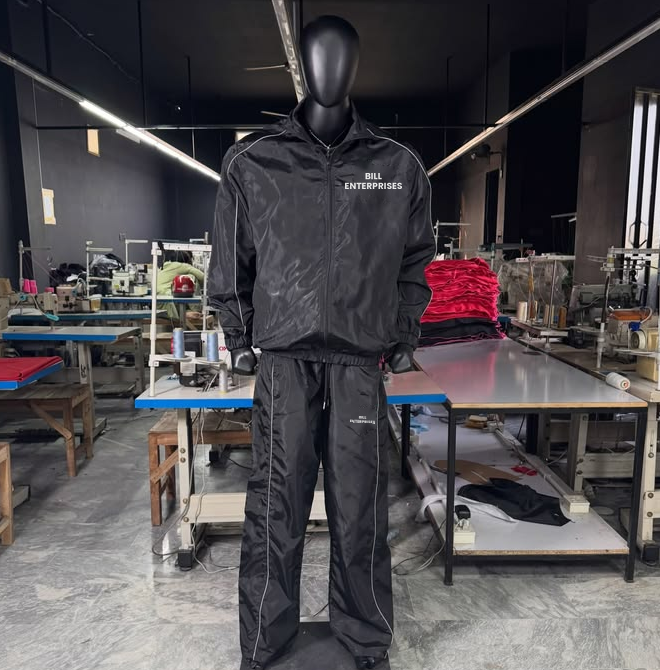 Custom Tracksuit Manufacturing — Angle 1 - Front view